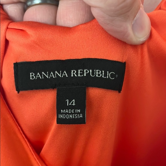 Banana Republic orange  Sleeveless V-Neck Midi Dress size 14 - Picture 5 of 6